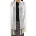 thumbnail image 1 of INC NEW White Ivory One Size Fringe-Trim Embellished Shawl/Wrap, 1 of 1