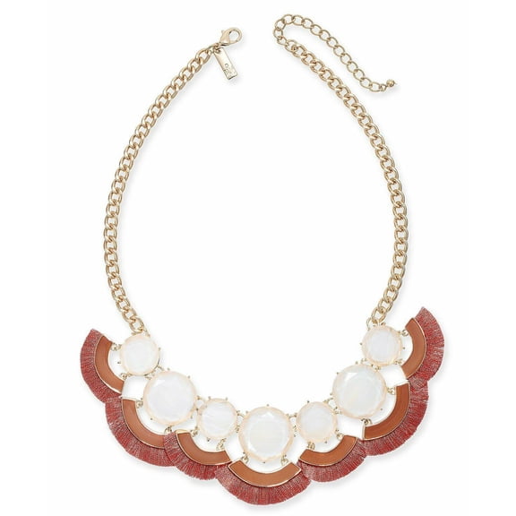 INC Peach Fringe Statement Necklace