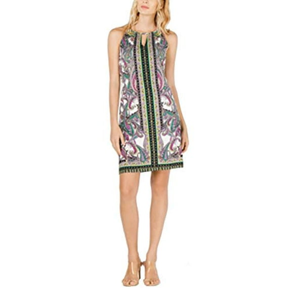 INC Petite Printed Halter Dress Love Paisley PXL