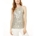 thumbnail image 1 of INC Shiny Zebra Halter Top  Gold S, 1 of 3