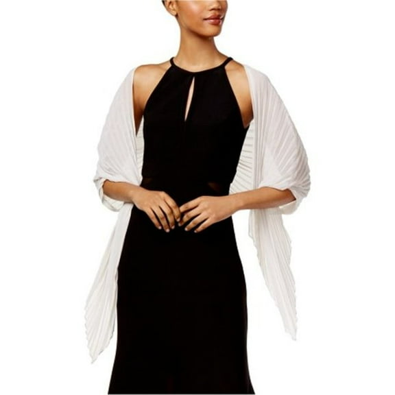 INC Silver Pleated Wrap Beaded Shawl