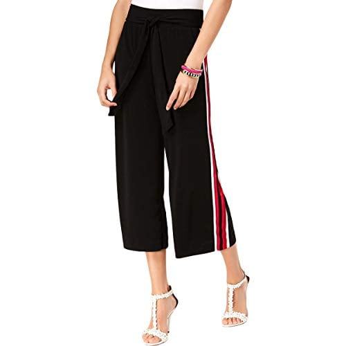 INC Striped Cropped Wide Leg Pants Womens L Red pants MSRP $91