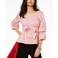 thumbnail image 1 of INC Striped Tiered-Sleeve Shirt Red, XL Womens shirt MSRP $104 Red XL, 1 of 1