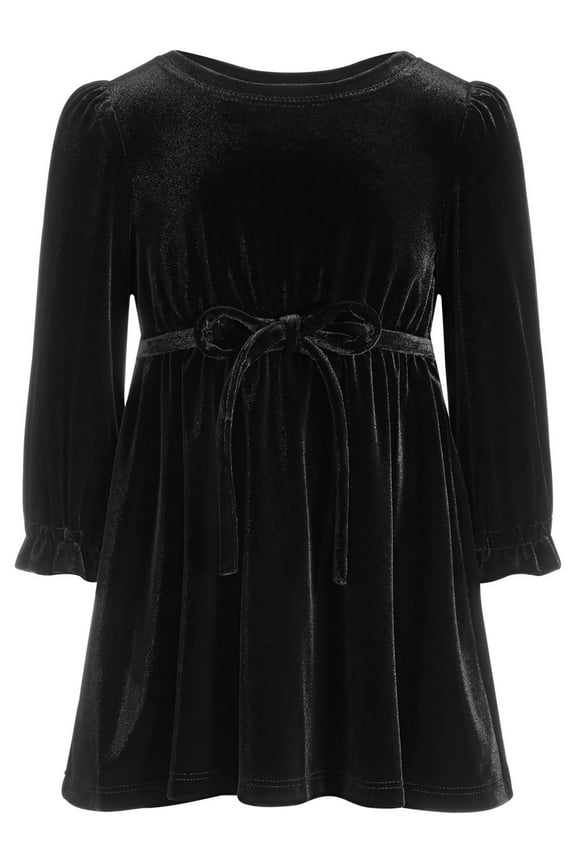 International Concepts Toddler Girls Velour Midi Dress Black 2T