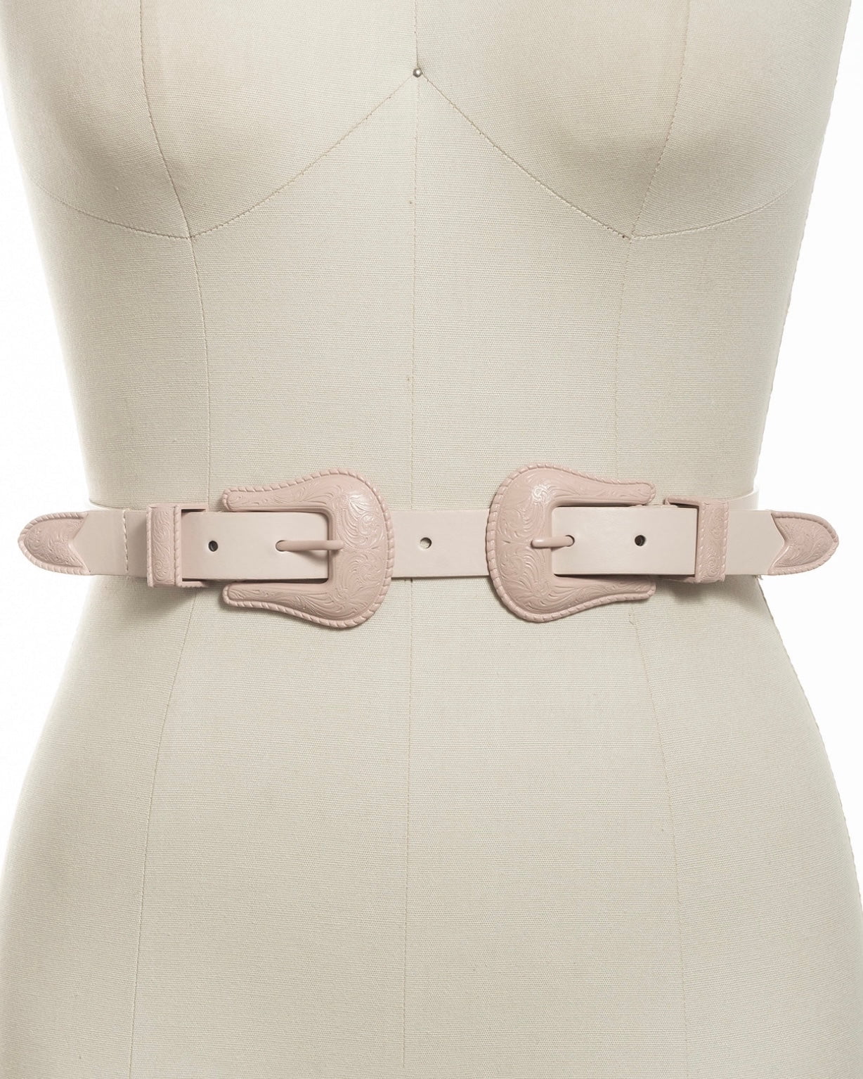 Double buckle faux leather belt Black Double O Buckle Faux Leather Belt – Younique Culture main image 4