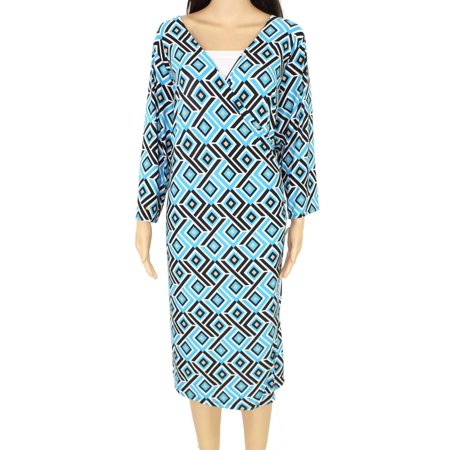 INC Women's Dress Plus Sheath Ruched Printed: 1X/Geo Synthesis