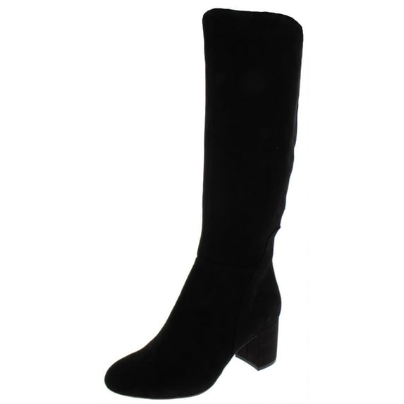 INC Women's Radella Suede Tall Knee-High Boots Black 12 Medium (B,M), Riding Boot
