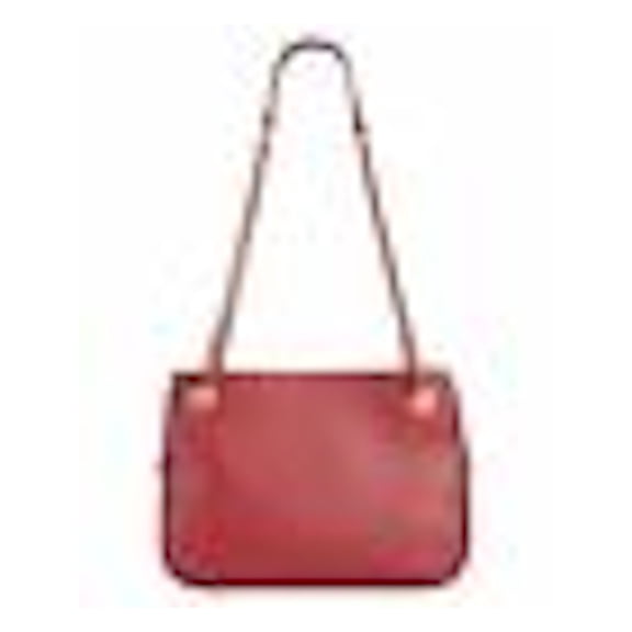 INC Women's Red Deliz Satchel Faux Leather Double Flat Strap Satchel Handbag