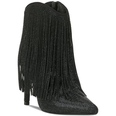 INC Women's Sahoj Ankle Boots, Black Bling, 7.5