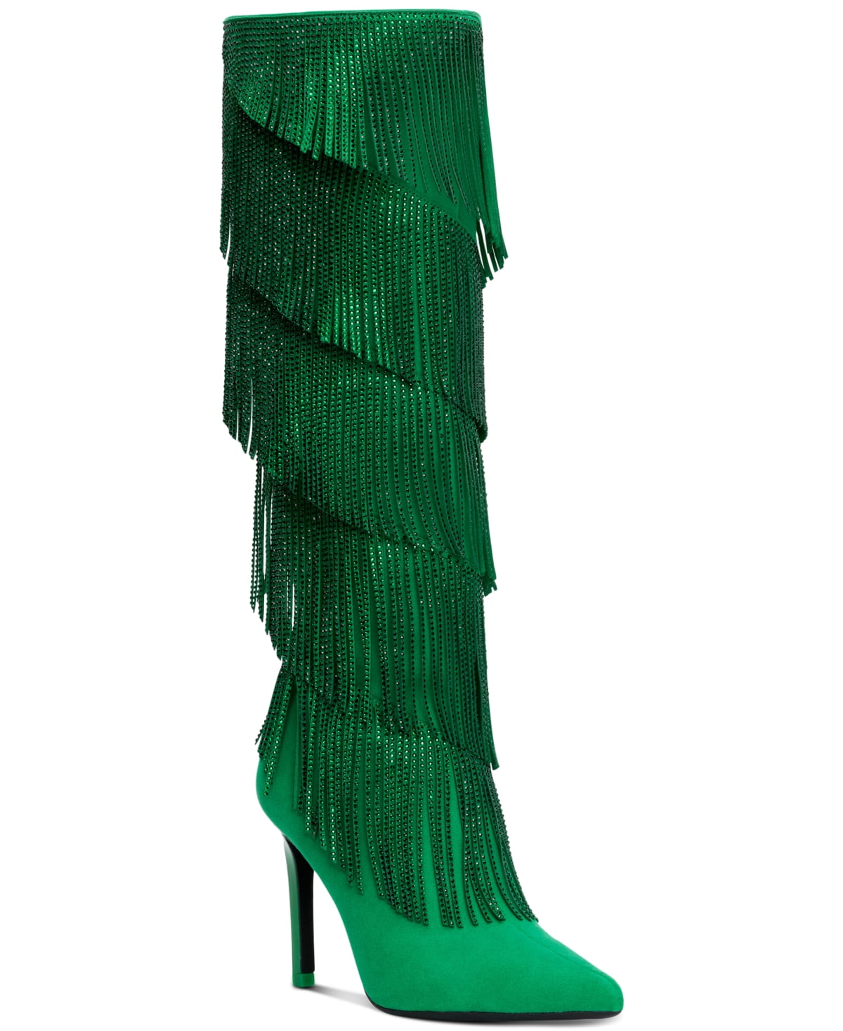 Green fringe boots hotsell