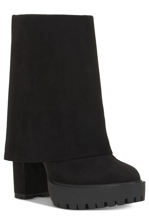 Womens Acelina Faux Suede Cuffed Booties