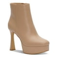 thumbnail image 1 of INC Womens Beige 1-1/2" Platform Comfort Alize Round Toe Stiletto Zip-Up Booties 6 M, 1 of 3