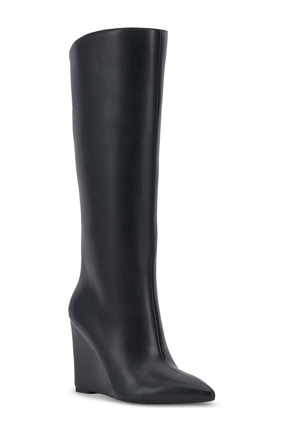Womens Appile Faux leather Pointed toe Knee-High Boots