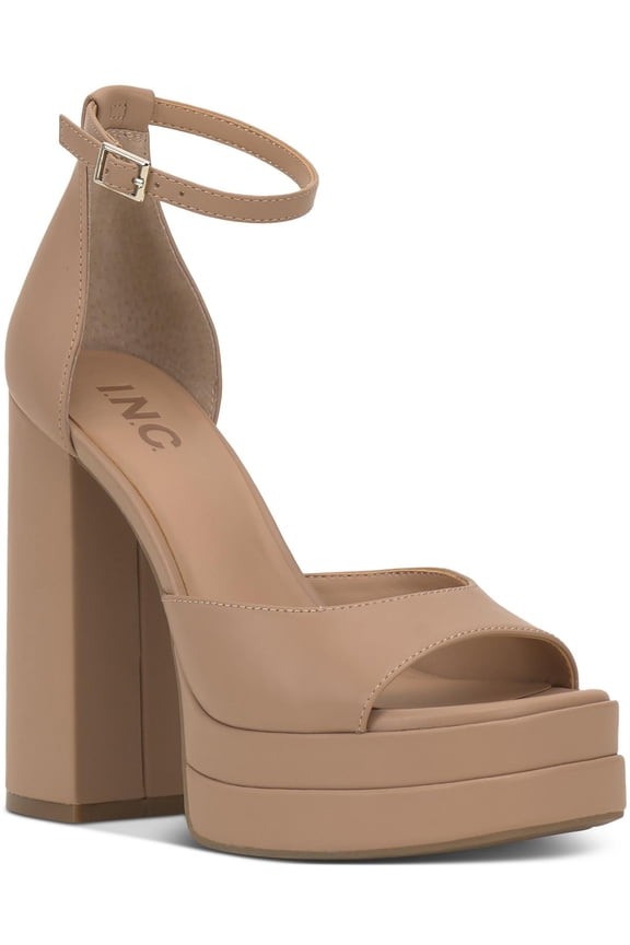 Womens Arya Buckle Faux Suede Platform Sandals