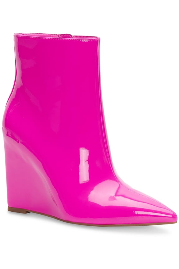 Womens Azah Patent Pointed Toe Ankle Boots