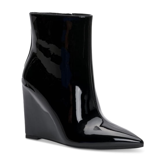 INC Womens Azah Patent Pointed Toe Ankle Boots