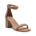thumbnail image 1 of INC Womens Beige Ankle Strap Padded Sassia Round Toe Block Heel Zip-Up Heeled Sandal 8.5 M, 1 of 4