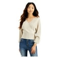 thumbnail image 1 of INC Womens Beige Glitter Long Sleeve Wrap Sweater XL, 1 of 2