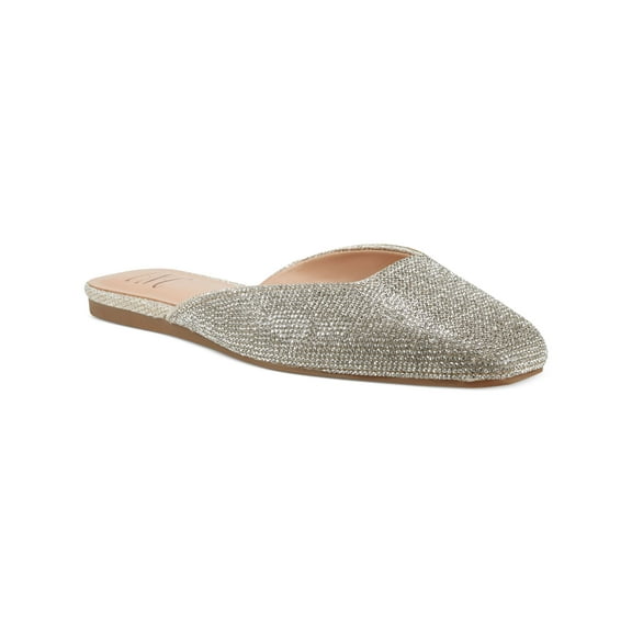INC Womens Beige Rhinestone Breathable Joslyn Square Toe Slip On Mules 10 M