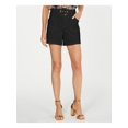 thumbnail image 1 of INC Womens Black Belted Pocketed High Waist Shorts Size: 4, 1 of 2