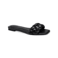 thumbnail image 1 of INC Womens Black Braided Cushioned Partee Square Toe Slip On Sandals Shoes 5 M, 1 of 2