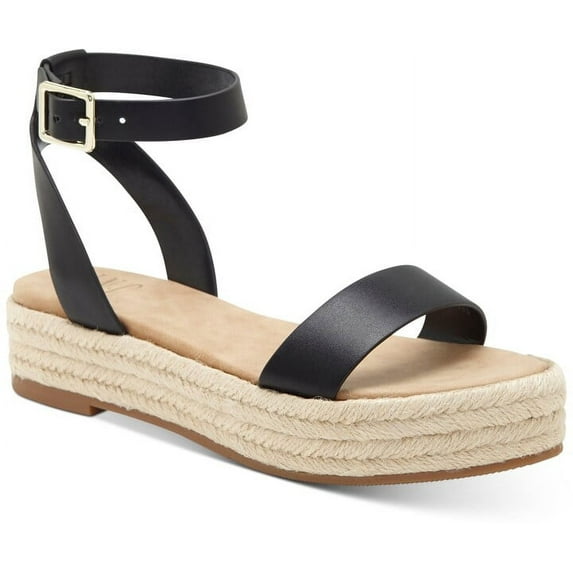 INC Womens Black Comfort Ankle Strap Valetta Round Toe Platform Buckle Espadrille Shoes 6.5 M