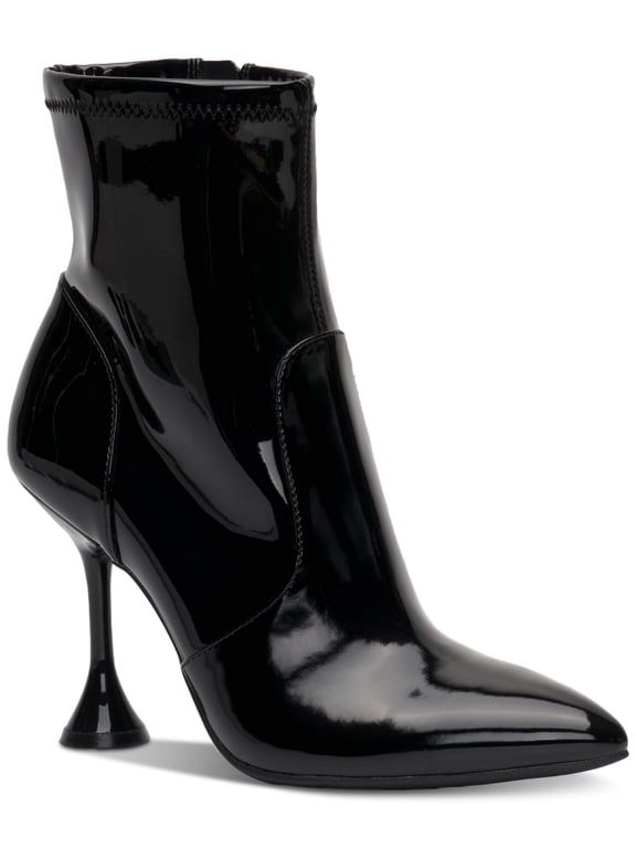 Womens Black Comfort Slip Resistant Ibrina Pointed Toe Flare Heeled Boots 9 M