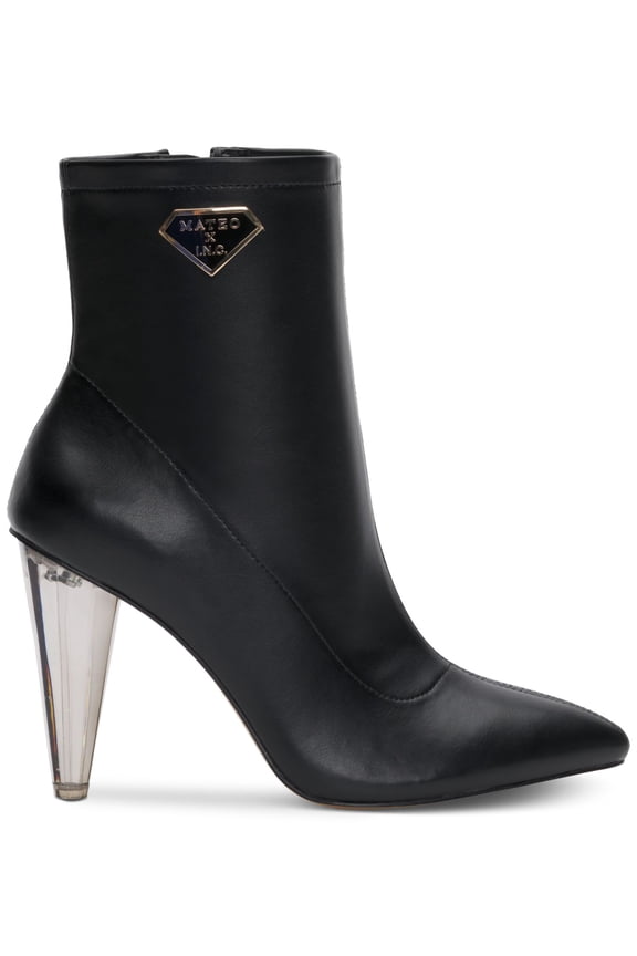 Womens Black Cushioned Arch Support Luisa Pointed Toe Stiletto Zip-Up Dress Booties 8.5 M