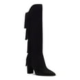 thumbnail image 1 of INC Womens Black Fringed Cushioned Yomesa Pointed Toe Block Heel Zip-Up Heeled Boots 7 M, 1 of 4