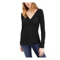 thumbnail image 1 of INC Womens Black Long Sleeve V Neck Top Size: M, 1 of 2