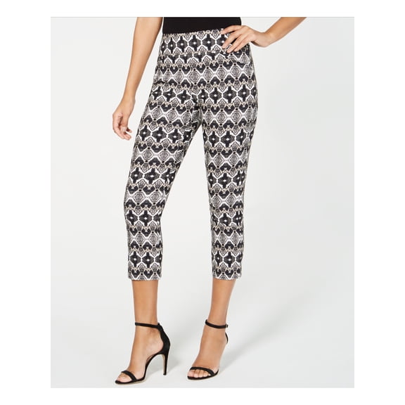 INC Womens Black Printed Capri Pants Size: 2