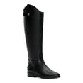 thumbnail image 1 of INC Womens Black Pull Tabs Goring Snap Details Asymmetrical Cushioned Aleah Round Toe Stacked Heel Zip-Up Leather Riding Boot 8.5 M, 1 of 2