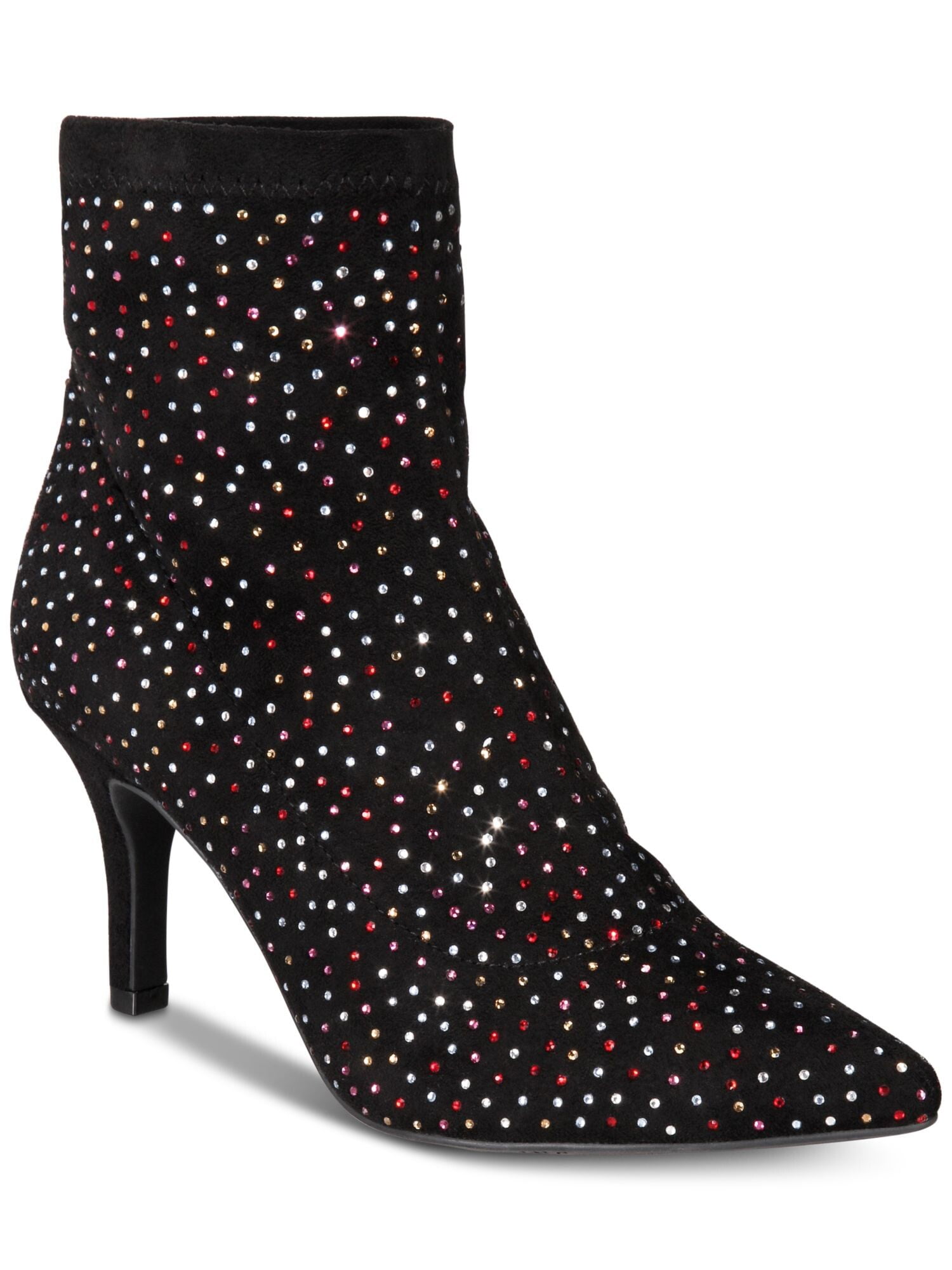 INC Womens Black Rhinestone Padded Bray Pointed Toe Stiletto Booties 5.5 M Walmart
