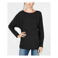 thumbnail image 1 of INC Womens Black Ribbed Ribbed Knit Dolman Sleeve Jewel Neck T-Shirt L, 1 of 2