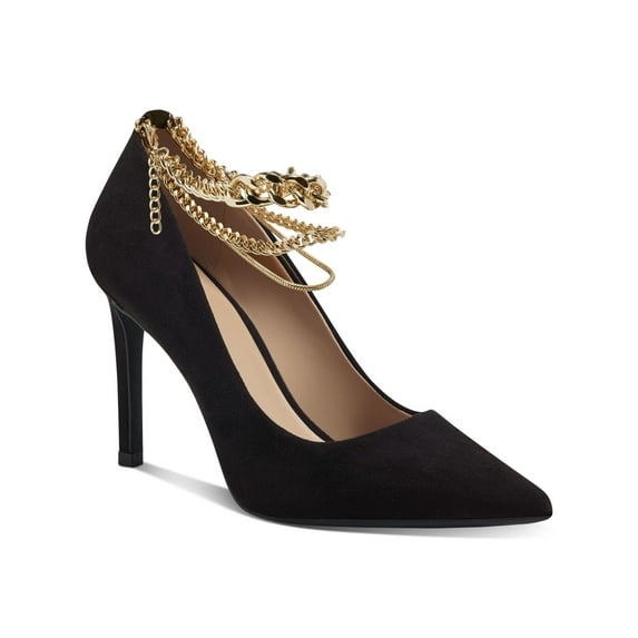 INC Womens Black Sadelle Pointed Toe Stiletto Buckle Dress Pumps Shoes 7.5 M