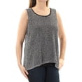 thumbnail image 1 of INC Womens Black Sequined Sleeveless Scoop Neck Hi-Lo Top Size: S, 1 of 2