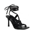 thumbnail image 1 of INC Womens Black Strappy Woven Brayd Square Toe Stiletto Lace-Up Dress Heeled Sandal 8.5 M, 1 of 4