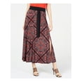 thumbnail image 1 of INC Womens Black Tie Waist Printed Maxi Pleated Skirt Size: S, 1 of 4