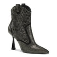 thumbnail image 1 of INC Womens Black Western Rhinestone Comfort Oaklynne Pointed Toe Zip-Up Booties 8 M, 1 of 4
