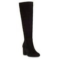 thumbnail image 1 of INC Womens Black Wide Calf Radella Round Toe Block Heel Zip-Up Leather Boots Shoes 7 M, 1 of 3