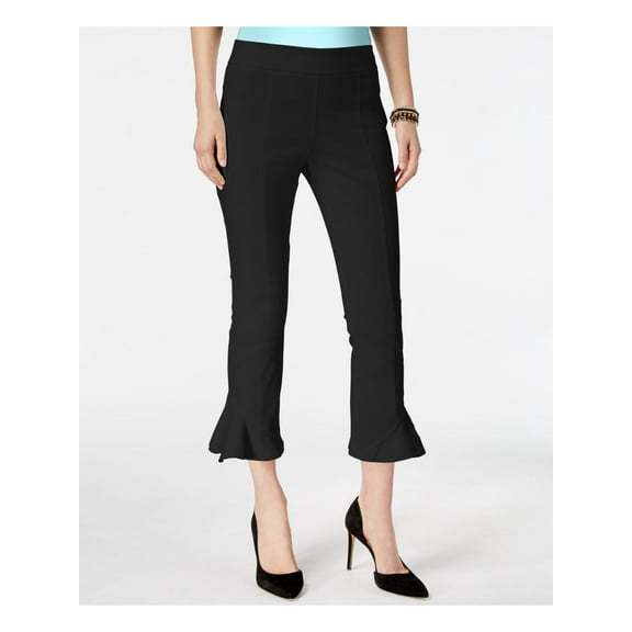 INC Womens Black With Bell Hem Straight leg Pants Size: 6