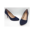 thumbnail image 1 of INC Womens Blue Padded Comfort Zitah Pointed Toe Stiletto Slip On Leather Pumps Shoes 8 M, 1 of 3