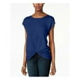 thumbnail image 1 of INC Womens Blue Short Sleeve Scoop Neck T-Shirt Size: L, 1 of 2