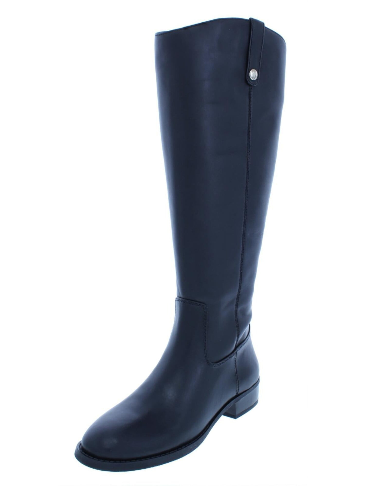 INC Womens Blue V Elastic Gore Cushioned Studded Fawne Round Toe Block Heel Zip Up Leather Riding Boot 12 M Walmart