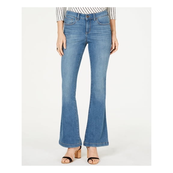 INC Womens Blue Zippered Flare Jeans Size: 6