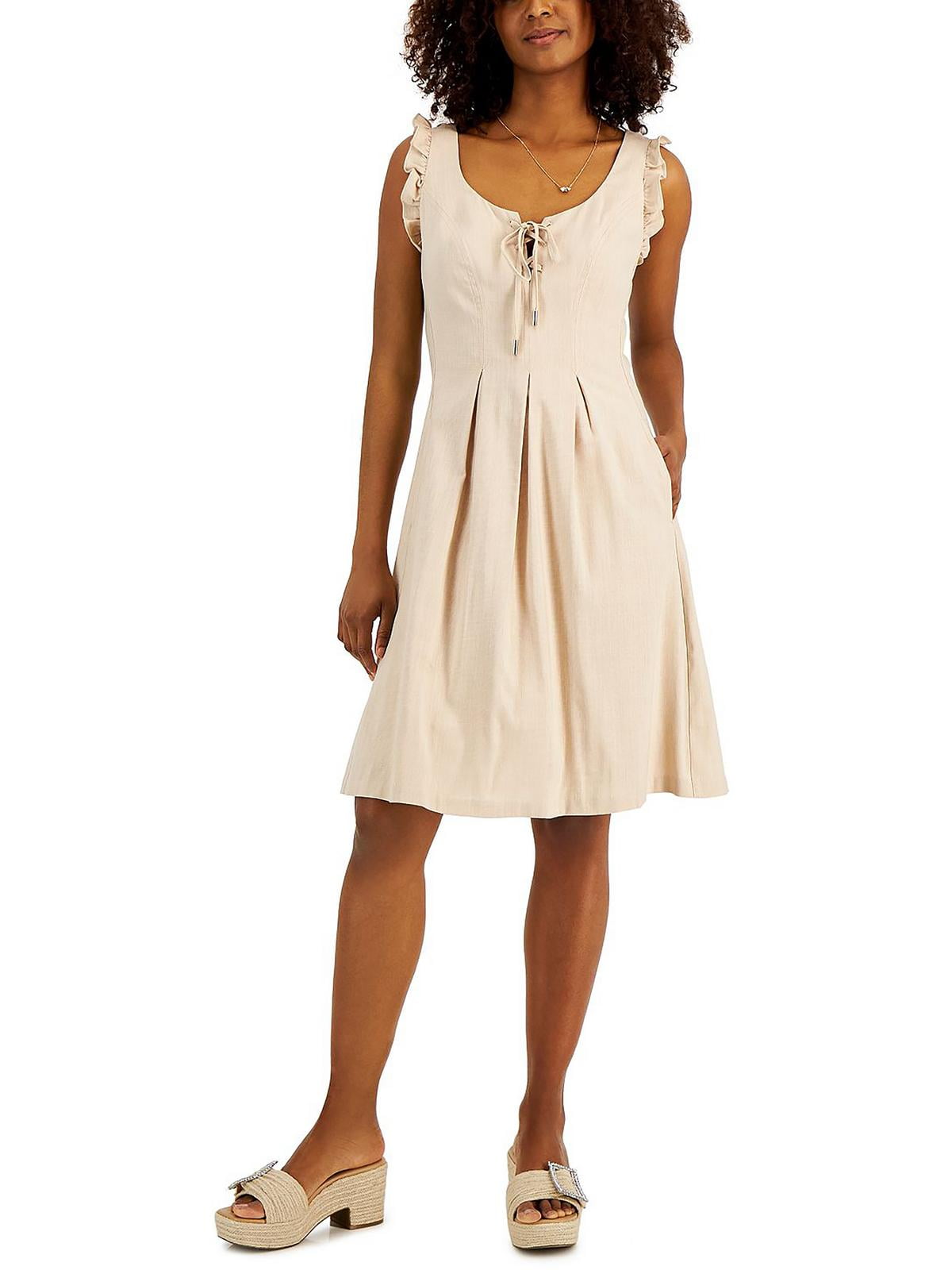 Inc International Concepts Womens Tie Detail Fit & Flare Dress Pebble 4 - Walmart.com Inc International Concepts Womens Tie Detail Fit & Flare Dress Pebble 4 - Walmart.com