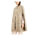 thumbnail image 1 of INC Womens Brown Pocketed Animal Print Cape Style Evening Jacket Size: L, 1 of 4