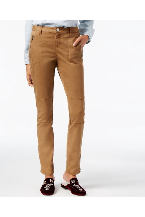 Womens Brown Skinny Casual Jeans 2