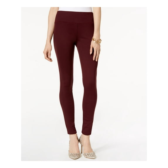 INC Womens Burgundy Mid Rise Pull-on Skinny Pants Size: 16