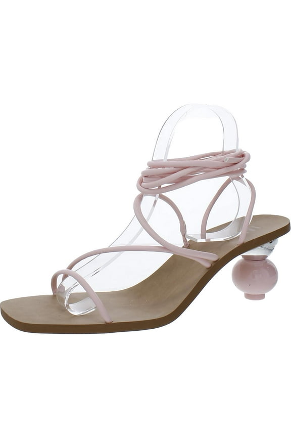 Womens Chedel Faux Leather Square Toe Heels